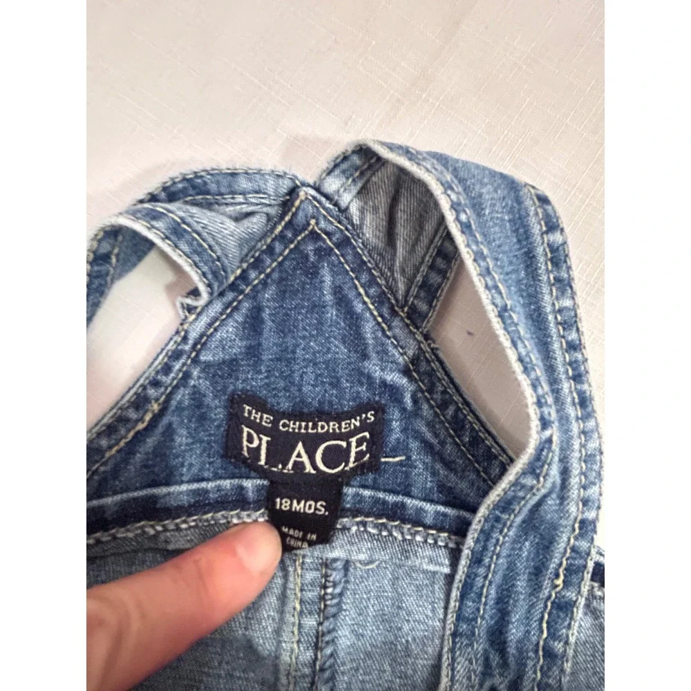 The Children's Place Denim Shortalls 18M Blue Snap Inseam Overalls Kids